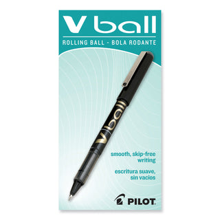 Pilot® VBall Liquid Ink Stick Roller Ball Pen, Fine 0.7mm, Black Ink/Barrel, Dozen (PIL35112)