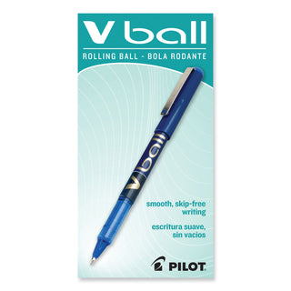 Pilot® VBall Liquid Ink Stick Roller Ball Pen, Fine 0.7mm, Blue Ink/Barrel, Dozen (PIL35113)