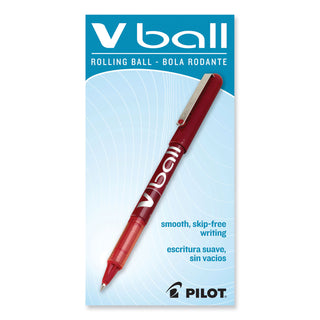 Pilot® VBall Liquid Ink Stick Roller Ball Pen, 0.5mm, Red Ink/Barrel, Dozen (PIL35202)