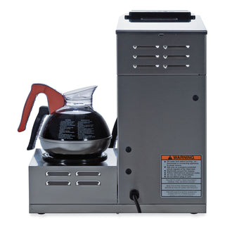 BUNN® 12-Cup Pourover Commercial Coffee Brewer with 3 Lower Warmers, Stainless (BUN133000003)