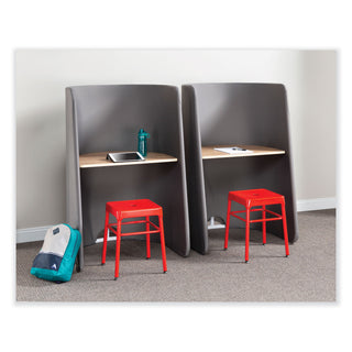 Safco® Steel GuestBistro Stool, Backless, Supports Up to 250 lb, 18" Seat Height, Red Seat, Red Base (SAF6604RD)