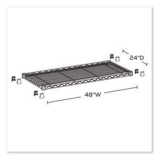 Safco® Extra Wire Shelves for Industrial Wire Shelving Units, 48w x 24d, Gray, 2/Ctn. (SAF5296GR) (SAF5296GR)