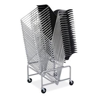 Safco® Sled Base Stack Chair Cart, Metal, 500 lb Capacity, 23.5" x 27.5" x 17", Silver, Ships in 1-3 Business Days (SAF4190SL)