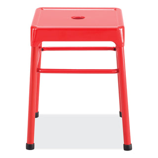 Safco® Steel GuestBistro Stool, Backless, Supports Up to 250 lb, 18" Seat Height, Red Seat, Red Base (SAF6604RD)