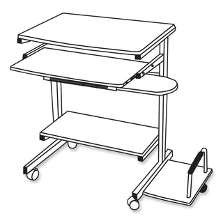 Safco® Eastwinds Series Portrait PC Desk Cart, 36" x 19.25" x 31", Anthracite, Ships in 1-3 Business Days (MLN946ANT)