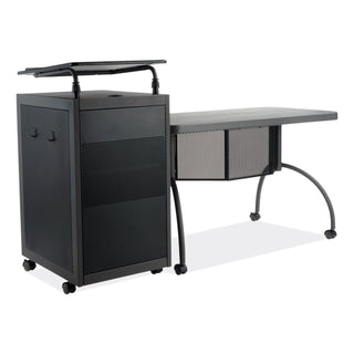 Oklahoma Sound® Teacher's WorkPod Desk and Lectern Kit, 68" x 24" x 41", Charcoal Gray (NPSTWP)