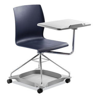 NPS® CoGo Mobile Tablet Chair, Supports Up to 440 lb, 18.75" Seat Height, Blue Seat/Back, Chrome Frame (NPSCOGO04)