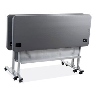 NPS® Flip-N-Store Training Table, Rectangular, 24 x 60 x 29.5, Charcoal Gray (NPSBPFT246020)