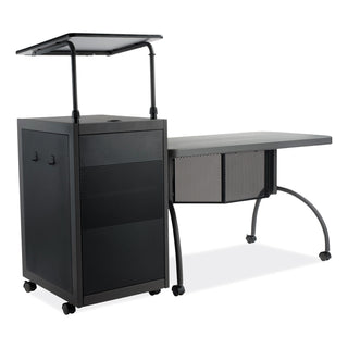 Oklahoma Sound® Teacher's WorkPod Desk and Lectern Kit, 68" x 24" x 41", Charcoal Gray (NPSTWP)