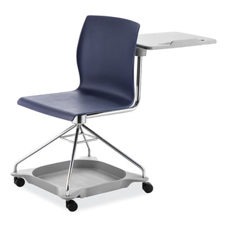 NPS® CoGo Mobile Tablet Chair, Supports Up to 440 lb, 18.75" Seat Height, Blue Seat/Back, Chrome Frame (NPSCOGO04)