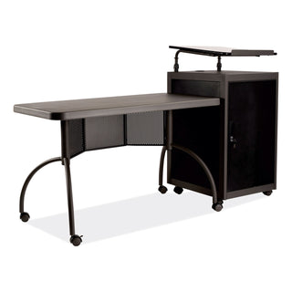 Oklahoma Sound® Teacher's WorkPod Desk and Lectern Kit, 68" x 24" x 41", Charcoal Gray (NPSTWP)