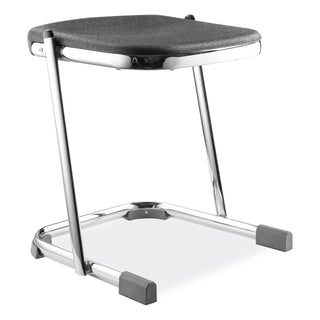 NPS® 6600 Series Elephant Z-Stool, Backless, Supports Up to 500lb, 18" Seat Height, Black Seat, Chrome Frame (NPS6618)