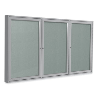 Ghent Enclosed Outdoor Bulletin Board, 72 x 36, Silver Surface, Satin Aluminum Frame (GHEPA33672VX193)