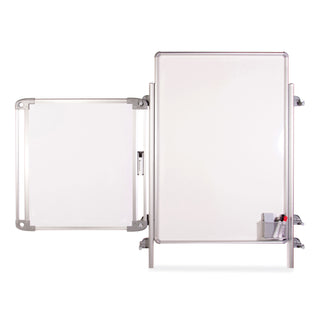 Ghent Nexus Easel Whiteboard, 32 x 76.13, White Surface, Satin Aluminum Frame (GHENEX204EP4FR)
