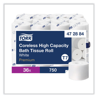 Tork® Coreless High Capacity Bath Tissue, 2-Ply, White, 750 Sheets/Roll, White, 36/Carton (TRK472884)