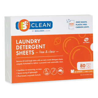 Boulder Clean Laundry Detergent Sheets, Free and Clear, 40/Pack, 12 Packs/Carton (BCL607476CT)