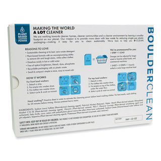 Boulder Clean Laundry Detergent Sheets, Free and Clear, 40/Pack, 12 Packs/Carton (BCL607476CT)