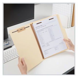 Universal® Six-Section Classification Folders, 2" Expansion, 2 Dividers, 6 Fasteners, Letter Size, Manila Exterior, 15/Box (UNV10300)