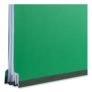 Universal® Bright Colored Pressboard Classification Folders, 2" Expansion, 2 Dividers, 6 Fasteners, Letter Size, Emerald Green, 10/Box (UNV10302)
