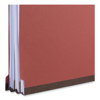 Universal® Bright Colored Pressboard Classification Folders, 2" Expansion, 2 Dividers, 6 Fasteners, Letter Size, Ruby Red, 10/Box (UNV10303)
