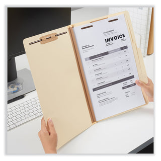 Universal® Six-Section Classification Folders, 2" Expansion, 2 Dividers, 6 Fasteners, Legal Size, Manila Exterior, 15/Box (UNV10310)