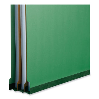 Universal® Bright Colored Pressboard Classification Folders, 2" Expansion, 2 Dividers, 6 Fasteners, Legal Size, Emerald Green, 10/Box (UNV10312)