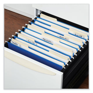 Universal® Deluxe Bright Color Hanging File Folders, Letter Size, 1/5-Cut Tabs, Blue, 25/Box (UNV14116)