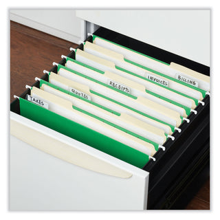 Universal® Deluxe Bright Color Hanging File Folders, Letter Size, 1/5-Cut Tabs, Bright Green, 25/Box (UNV14117)