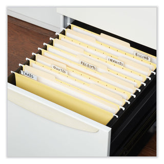 Universal® Deluxe Bright Color Hanging File Folders, Letter Size, 1/5-Cut Tabs, Yellow, 25/Box (UNV14119)