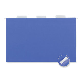 Universal® Deluxe Bright Color Hanging File Folders, Legal Size, 1/5-Cut Tabs, Blue, 25/Box (UNV14216)