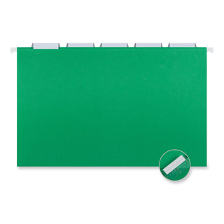 Universal® Deluxe Bright Color Hanging File Folders, Legal Size, 1/5-Cut Tabs, Bright Green, 25/Box (UNV14217)