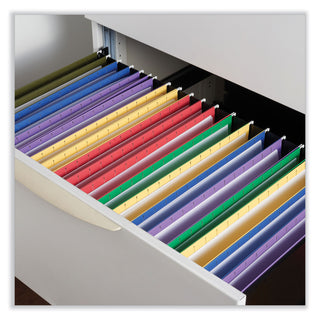 Universal® Deluxe Bright Color Hanging File Folders, Legal Size, 1/5-Cut Tabs, Yellow, 25/Box (UNV14219)