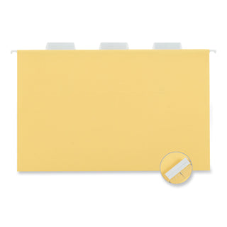 Universal® Deluxe Bright Color Hanging File Folders, Legal Size, 1/5-Cut Tabs, Yellow, 25/Box (UNV14219)