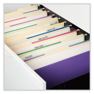 Universal® Deluxe Bright Color Hanging File Folders, Legal Size, 1/5-Cut Tabs, Violet, 25/Box (UNV14220)
