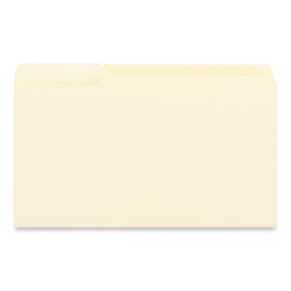 Universal® Interior File Folders, 1/3-Cut Tabs: Assorted, Legal Size, 9.5-pt Manila, 100/Box (UNV15213)