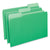 Universal® Interior File Folders, 1/3-Cut Tabs: Assorted, Legal Size, 11-pt Stock, Green, 100/Box (UNV15302)