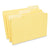 Universal® Interior File Folders, 1/3-Cut Tabs: Assorted, Legal Size, 11-pt Stock, Yellow, 100/Box (UNV15304)
