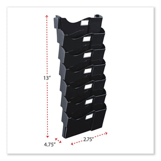 Universal® Grande Central Filing System, 7 Sections, Legal/Letter Size, Wall Mount, 16" x 4.75" x 38.25", Black, 7/Pack (UNV08174)