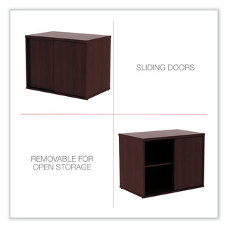 Alera® Open Office Low Storage Cab Cred, 29 1/2w x 19 1/8d x 22 7/8h, Mahogany (ALELS593020MY)