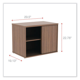 Alera® Open Office Low Storage Cabinet Credenza, 29 1/2 x 19 1/8x 22 7/8, Walnut (ALELS593020WA)