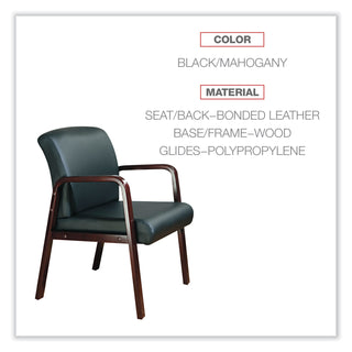 Alera® Reception Lounge Series Wood Loveseat, 44.88w x 26.13d x 33h, Black/Mahogany (ALERL2219M)