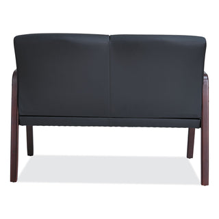 Alera® Reception Lounge Series Wood Loveseat, 44.88w x 26.13d x 33h, Black/Mahogany (ALERL2219M)