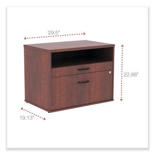Alera® Open Office Series Low File Cabient Credenza, 29.5w x 19.13d x 22.88h, Medium Cherry (ALELS583020MC)