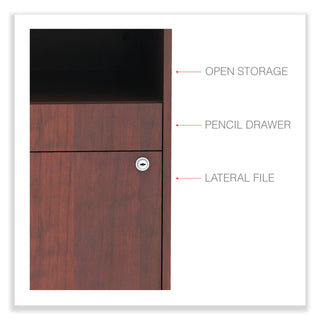 Alera® Open Office Series Low File Cabient Credenza, 29.5w x 19.13d x 22.88h, Medium Cherry (ALELS583020MC)