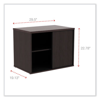 Alera® Open Office Low Storage Cab Cred, 29 1/2w x 19 1/8d x 22 7/8h, Espresso (ALELS593020ES)