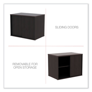 Alera® Open Office Low Storage Cab Cred, 29 1/2w x 19 1/8d x 22 7/8h, Espresso (ALELS593020ES)