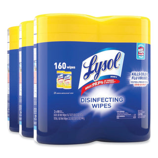 LYSOL® Brand Disinfecting Wipes, 7 x 8, Lemon and Lime Blossom, 80 Wipes/Canister, 2 Canisters/Pack (RAC80296PK) (RAC80296PK)