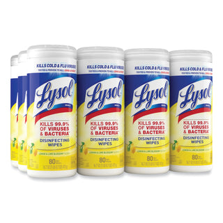 LYSOL® Brand Disinfecting Wipes, Lemon and Lime Blossom, 7 x 8, 35/Canister (RAC81145)