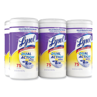 LYSOL® Brand Dual Action Disinfecting Wipes, Citrus, 7 x 8, 75/Canister (RAC81700)