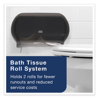 Tork® Twin Standard Roll Bath Tissue Dispenser,12.75 x 5.57 x 8.25, Smoke (TRK59TR)